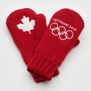 Vancouver 2010 Olympics Winter Mittens Gloves Canada Red White Size  L/XL